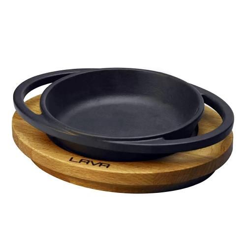 12 cm cast iron serving pan on a stand LAVA black