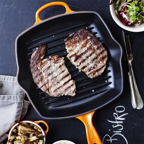 30 cm cast iron grill pan Le Creuset Signature fiery lava