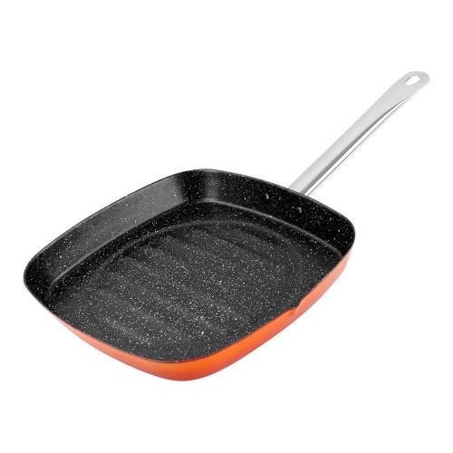 Grill pan 28x28 cm Vitrinor Dragon Piedra orange