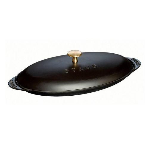 Staub Black 31 cm Cast Iron Fish Frying Pan