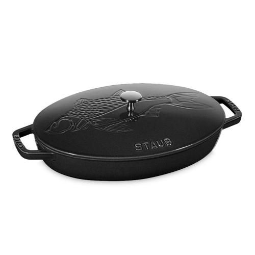 Cast iron fish pan 33x23,4x10,7 cm 2,8 l Staub Specials black