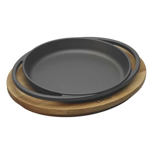 Serving pan, cast iron on a stand 20 cm LAVA black