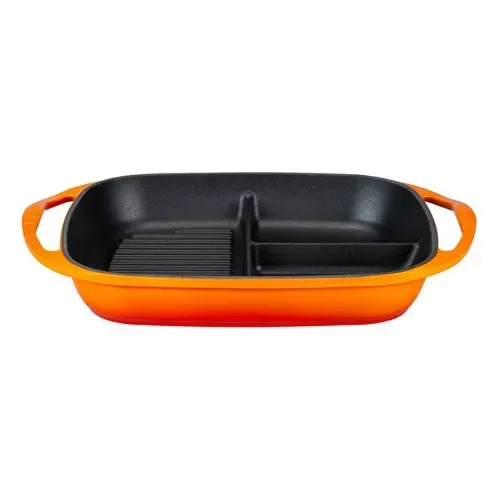 26x26 cm cast iron grill pan Lava orange