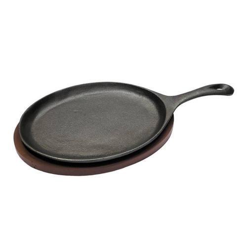 Oval frying pan with a handle 26*19 cm, on a wooden base, P.L. Proff Cuisine