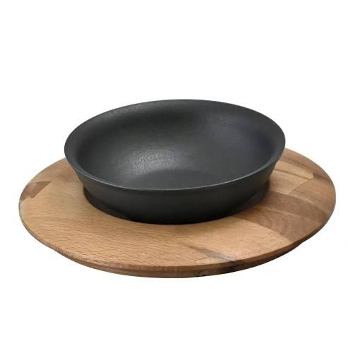 Serving pan 14 cm cast iron pan on stand LAVA black