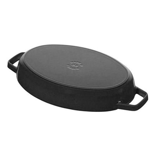 Cast iron fish pan 33x23,4x10,7 cm 2,8 l Staub Specials black