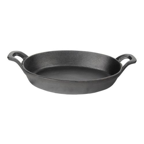 Oval serving pan with handles, 21*16 cm, cast iron + plywood base, P.L. Proff Cuisine. Pro