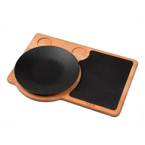 21 cm cast iron pan on stand LAVA black