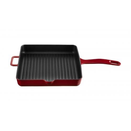 Cast iron grill pan 25x25 cm Voeux L'amour red