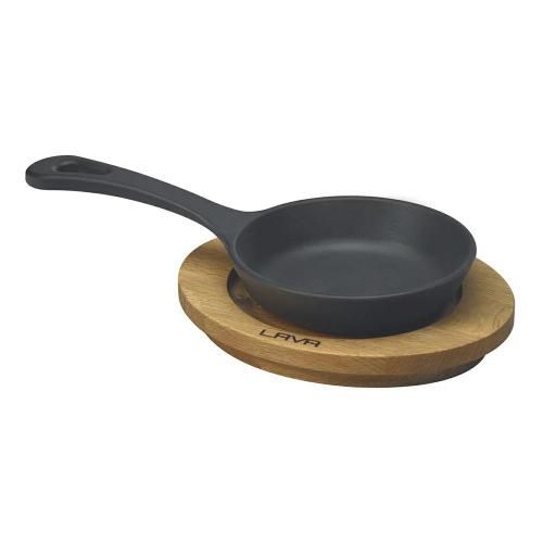 12 cm cast iron serving pan on a stand LAVA black