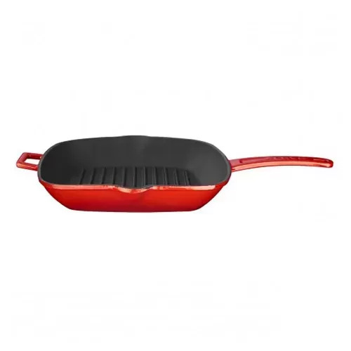 26x26 cm cast iron grill pan Lava red