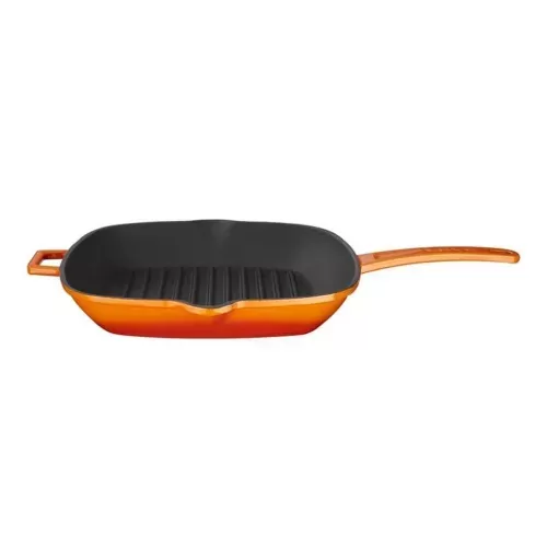 26x26 cm cast iron grill pan Lava orange