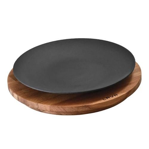 Serving pan cast iron on a stand 21 cm LAVA black