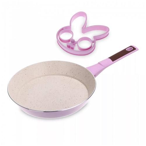 Frying pan with egg mold 24 cm Kitchen Star Lollipop pink