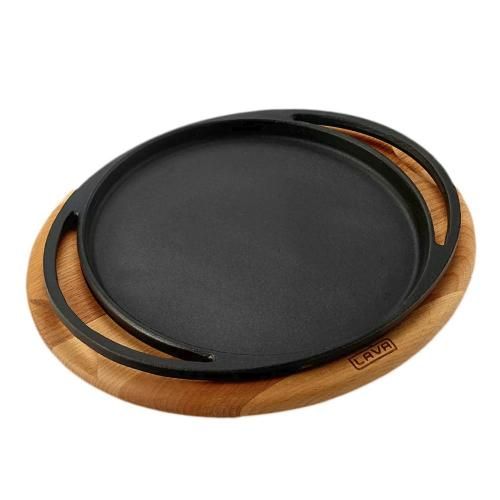 Serving pan cast iron on a stand 20 cm LAVA black