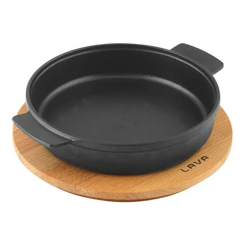 Serving pan on a stand 17 cm Lava black