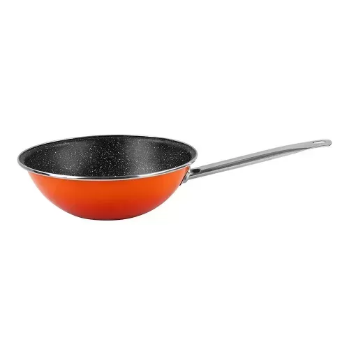 Non-stick wok 28 cm Vitrinor Dragon Piedra orange